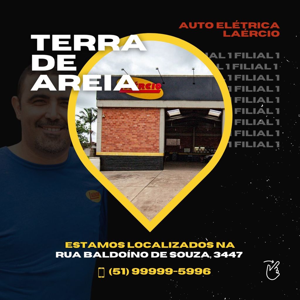 Fachada da unidade da Auto Elétrica Laércio no centro de Terra de Areia